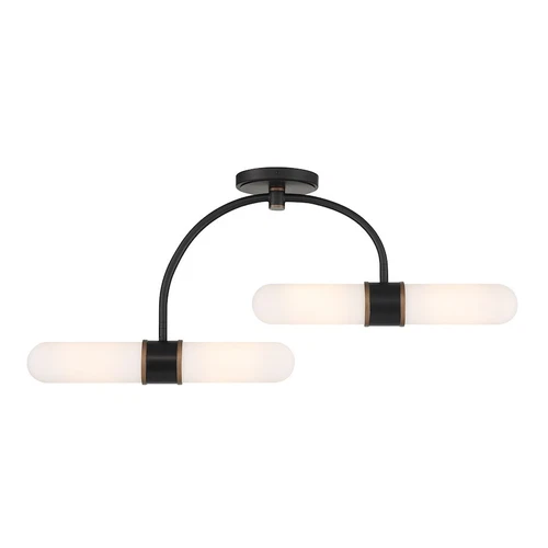 Crystorama Capsule 4Lt Semi Flush Mount, Black/Gold/White - CAP-8514-MK-TG - Picture 1 of 1