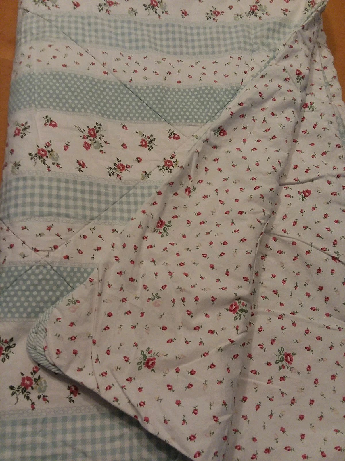 PRETTY Floral Rose 56x72" Baby Girls Nursery Child Bed Cover Reversible Quilt Z7