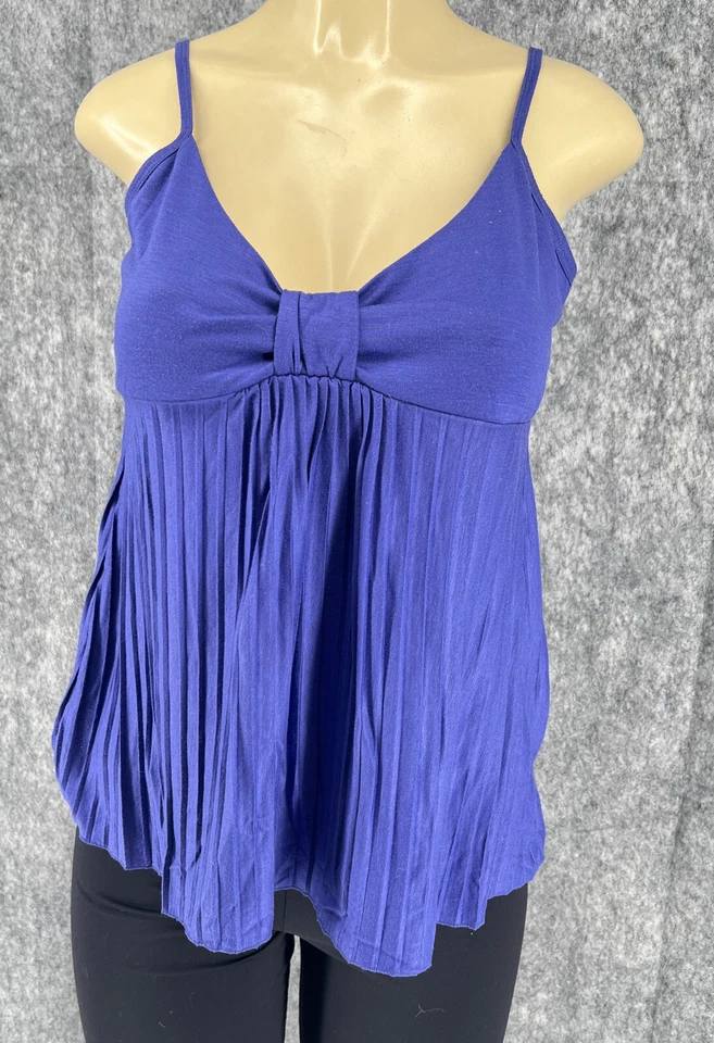 Kenneth Cole Reaction Correa de Espagueti Mujer Lindo Ligero Acampanado Top Azul S Foto 2 de 4