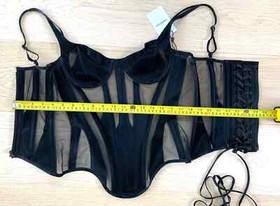 NEW AUTHENTIC MUGLER Black Cut-Out Illusion $2,800 Corset Bustier S bordelle