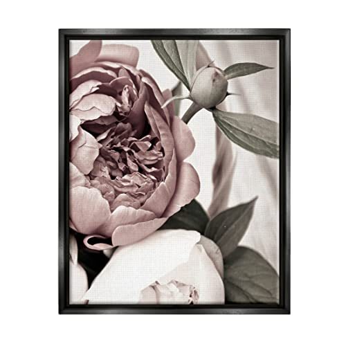 Blooming Peony Flower Buds Floating Framed Wall Art, Design by Malerifabrikken