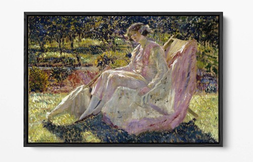 FREDERICK CARL FREISEKE, SUNBATHE -FLOAT EFFECT FRAMED CANVAS WALL ART PRINT - Picture 5 of 12