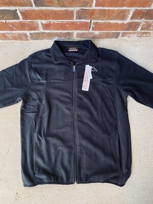 KAPPA Slim Fit Jacket Fleece  Vaurion  Men s Size XL Black  Brand New Authentic