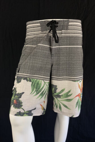 Killer Dana Stretch Board Shorts Gray Upper Tropical Flower Lower, Men's Size 36