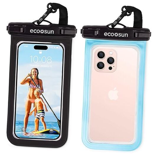Waterproof Phone Pouch (2-Pack) — Designed in Hawaii — Case Fits All Black/Blue
