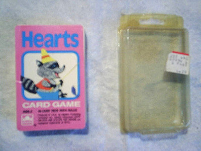 HEARTS CARD GAME Raccoon golden vintage Complete,bunny rabbit,squirrel,cat