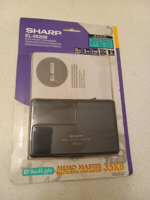 New Sharp EL-6620B Electronic Organizer Memo Master 35KB Backlight Black Sealed