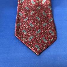 Christian Dior Tie Men's All Silk Necktie Made In USA 58in Red Abstract