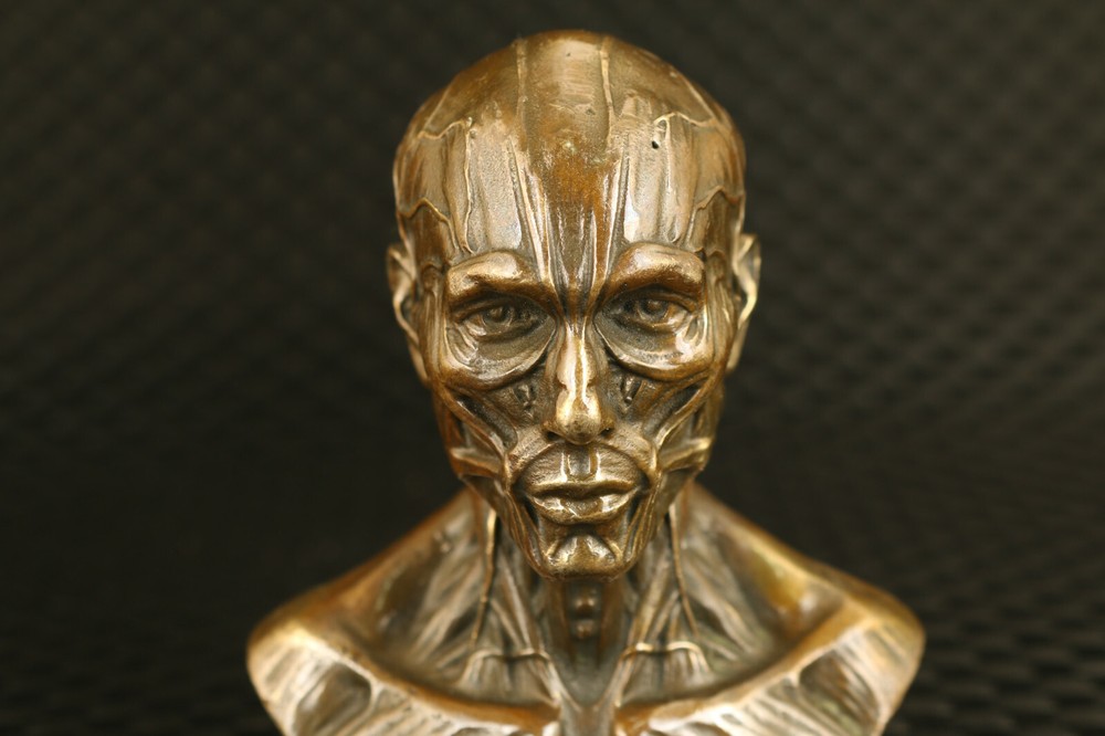 Rare collectable bronze cool skull man statue figure table home decoration