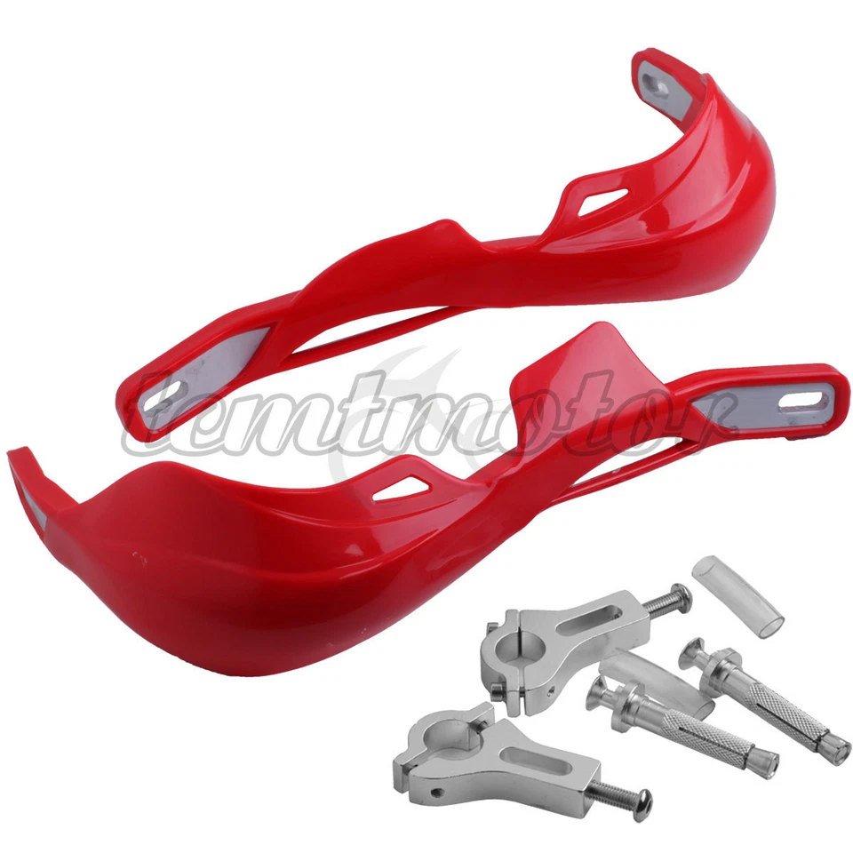 Barra de cepillo roja protectores de manos aptos para manillar de 7/8" 22 mm motocicleta ATV Foto 3 de 3