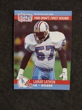 1990 Pro Set #683 Lamar Lathon RC Rookie Houston Oilers Football Card. rookie card picture
