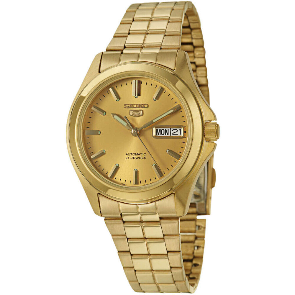 Seiko 5 SNKK98 Automatic Day-Date all Gold Stainless Steel Mens Watch  SNKK98K1 4954628137500 | eBay