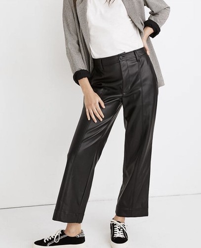 MADEWELL SIZE 27 EMMETT WIDE LEG VEGAN LEATHER PANTS MB269 | eBay