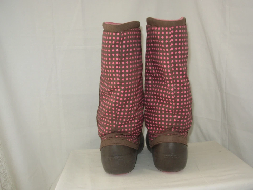 CROCS Bottes marron à pois rose 6 (P.36) Femme / Fille - Photo 4/4