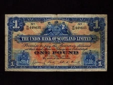 Scotland:P-S815b,1 Pound,1934 * The Unuion Bank of Scotland Limited * F-VF *