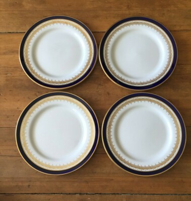 Aynsley Fine Bone China EMBASSY COBALT 4 QTY Four BREAD & BUTTER PLATES  