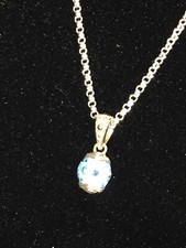 Nordstrom 18k gold Plated crystal real blue pendant necklace