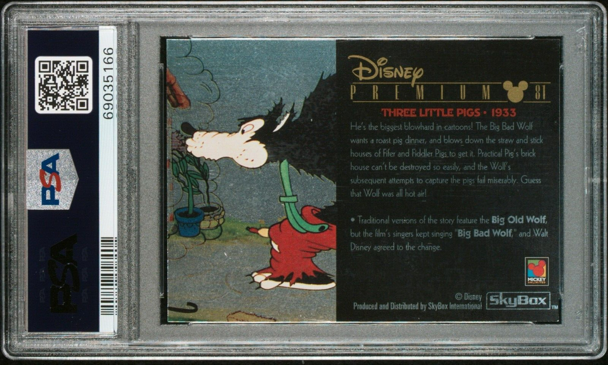 1995 SKYBOX DISNEY PREMIUM SILVER SCREEN #81 BIG BAD WOLF 🐺 PSA 9