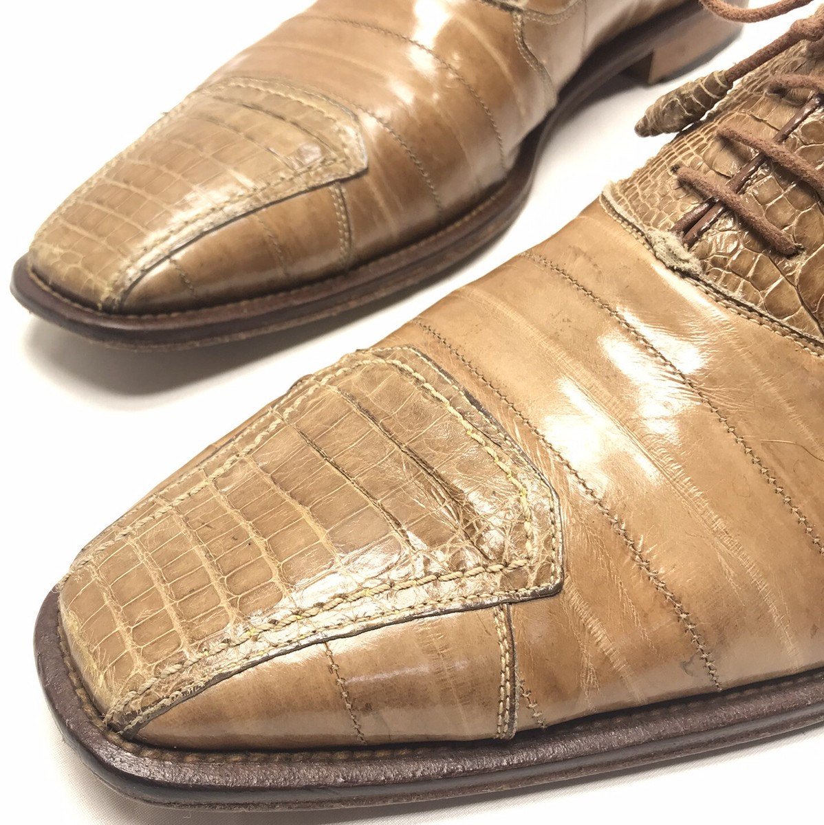 David Eden Exotic Shoes David Eden Men Brown Genuine HORNBACK Alligator Crocodile  main image 3
