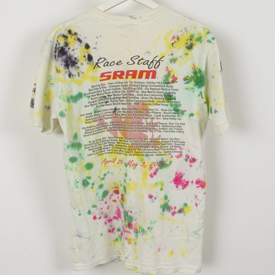 Футболка Tour of the Gila Staff SRAM размер средний галстук краситель для велоспорта Silver City почти как новая - Изображение 2 из 4