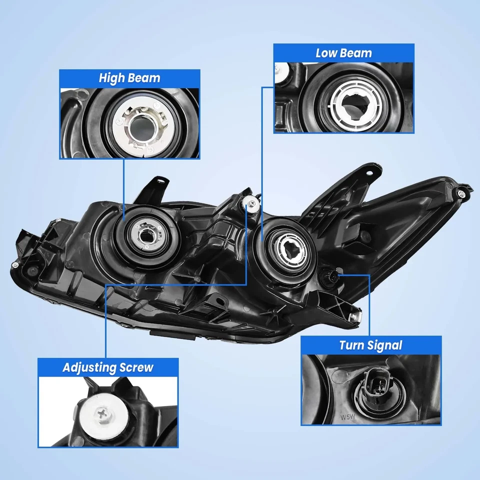 Faros negros para Toyota Camry LE SE XLE XSE 2015 2016 2017 PAR Foto 4 de 4