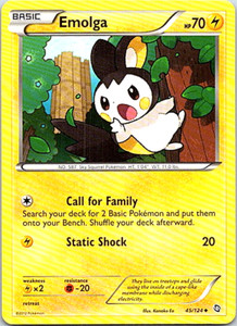 Emolga 45/124 Pokemon BW Dragons Exalted Regular Light Play 