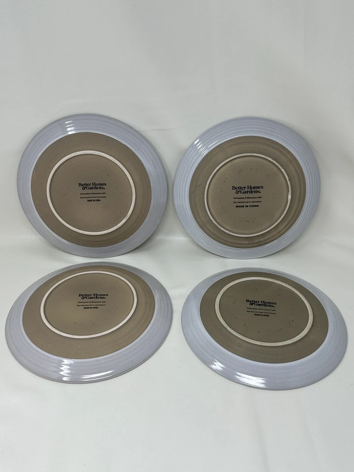 Better Homes & Gardens Swirl Grey Round Salad Plates Stoneware 8 1/2 In Set Of 4 - Image 3 of 4