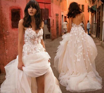 Brautkleid Hochzeitskleid Kleid Braut rückenfrei QC06 weiß 44 sofort lieferbar - Bild 1 von 4