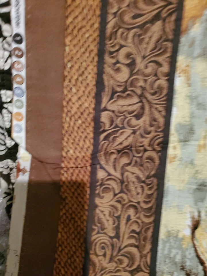 Vnt Sewing Fabric Cheater Quilt Wall Hanging Cowboy Rodeo Bronc Brown Horse Bull - Image 4 of 4