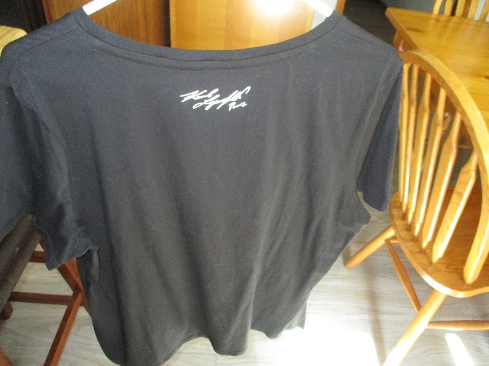 Karl Lagerfeld Paris Womens Eiffel Tower T-Shirt,Gold embroidered Tower,Sz Large - Image 2 of 4