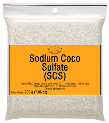 Sodium Coco SULFATE (SCS) - Fine Granules - Anionic, Foaming Surfactant - for Ho