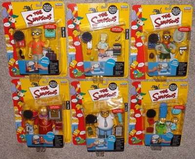 Simpsons Series 10 Playmates World of Springfield Complete Set 6 Figures Homer+