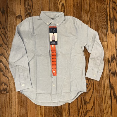Gap Kids Youth Oxford Shirt Long Sleeves, Blue Size M 10/12 NWT
