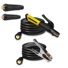 SSIMDER Electrode Holder with Cable & Ground Clamp Set, 600A Stick Welder...
