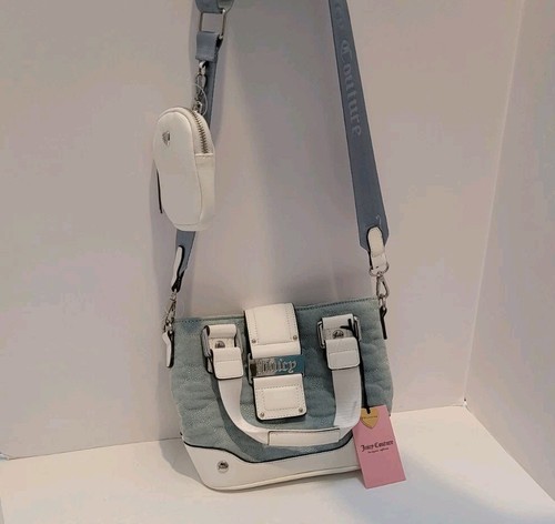 JUICY COUTURE Light wash denim Mini Tote Bag with Coin purse BNWT - Picture 3 of 8