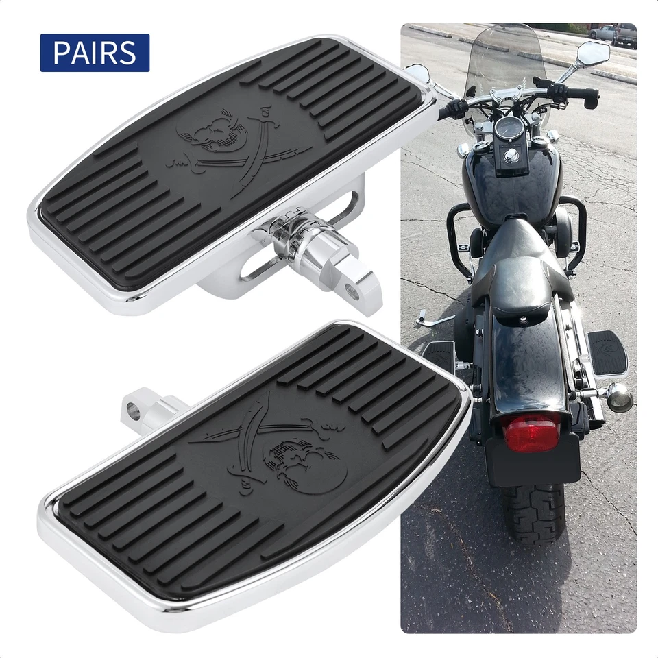 2x Passenger Floorboards Footboard For Harley Dyna Honda Suzuki Yamaha Kawasaki - Imagem 2 de 4
