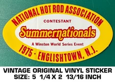 NHRA SUMMERNATIONALS ENGLISHTOWN 1975 - VINTAGE ORIGINAL VINYL DECAL STICKER