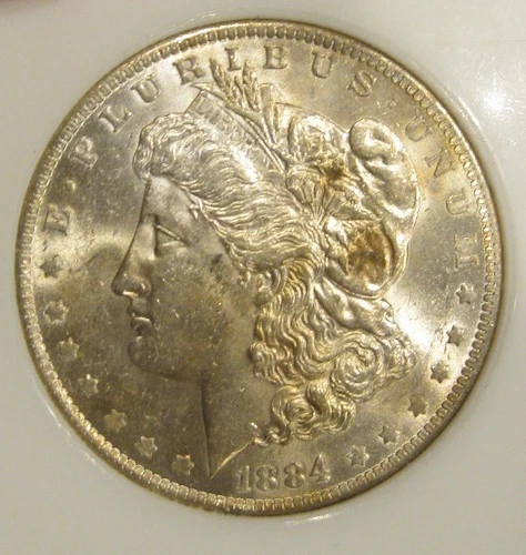 1884 O Morgan Silver Dollar-BU, Lightly toned on both sides 5186
