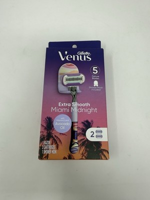 Gillette Venus Extra Smooth Miami Midnight 1 Razor 2 Cartridges/5 Blade