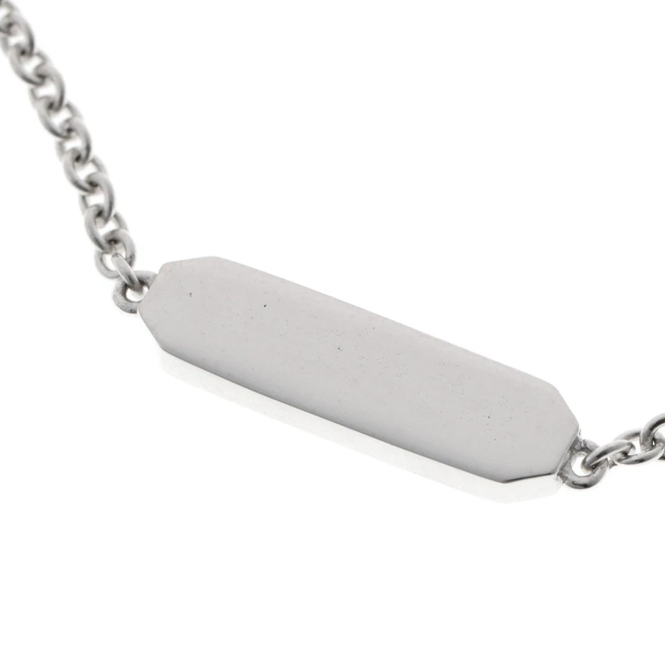 Brazalete de diamantes con cadena de etiqueta Tiffany & Co. K18wg AU750 oro blanco 634252 Foto 3 de 4