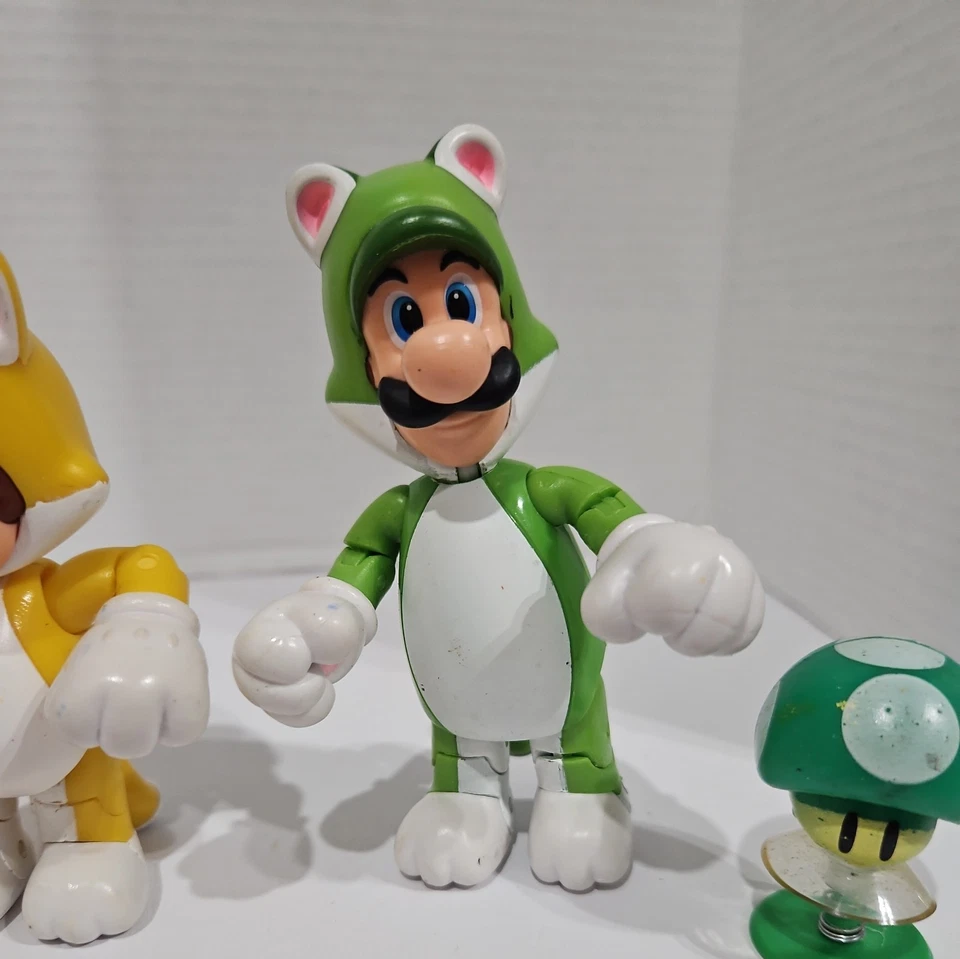 批量 3 件 Jakks 超级马里奥猫 Mario Luigi Princess Peach World of Nintendo — 第 4/4 张图片
