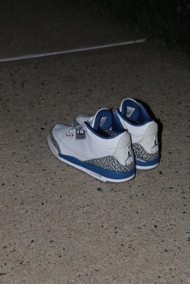 pair of Air Jordan 3  UNC  Retros from the 2020s