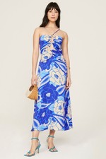 Farm Rio Women's Blue And Green Floral Midi Dress Size XL MSRP $225