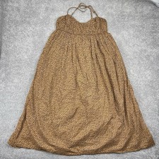 J Crew Dress Womens Medium Leopard Animal Print Maxi Spaghetti Strap Voile