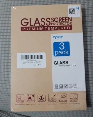 apiker Tempered Glass Screen Protector 3 unit k For iPad mini Anti-Scratch