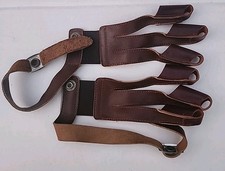 Women's MED Archery Three Finger Leather Gloves Traditional By King USA MADE (J)