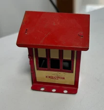 Vintagd A.C. Gilbert Erector Red Yellow Signal Tin Ticket Toy Building Train