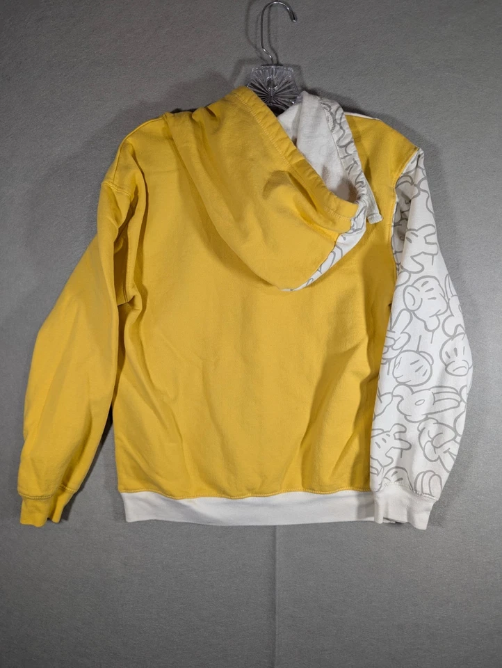 Disney Mickey Mouse Sudadera con Capucha Niños M (7-9) Amarillo Blanco Split Pullover Gráfico Foto 2 de 4