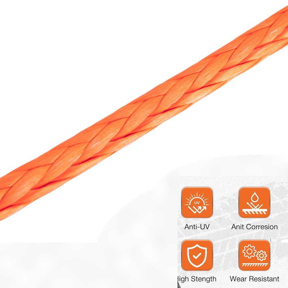 SPARKWHIZ 1/2"x100ft 32000lbs Synthetic Winch Line Rope Cable Kit For SUV UTV US