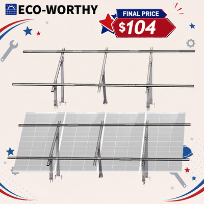 ECO-WORTHY Adjustable Solar Panel Mounting Brackets Kit System for 4PCS Panels